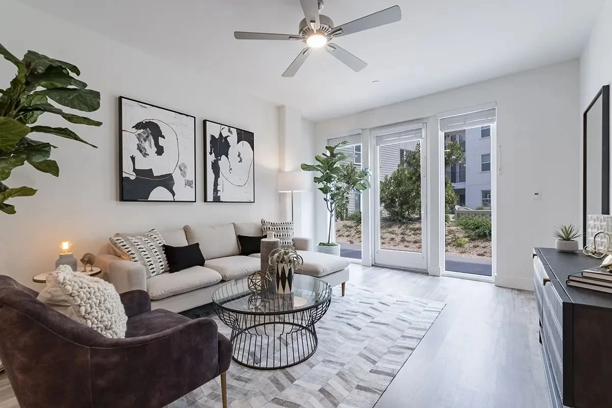 The Grand: Model unit living room