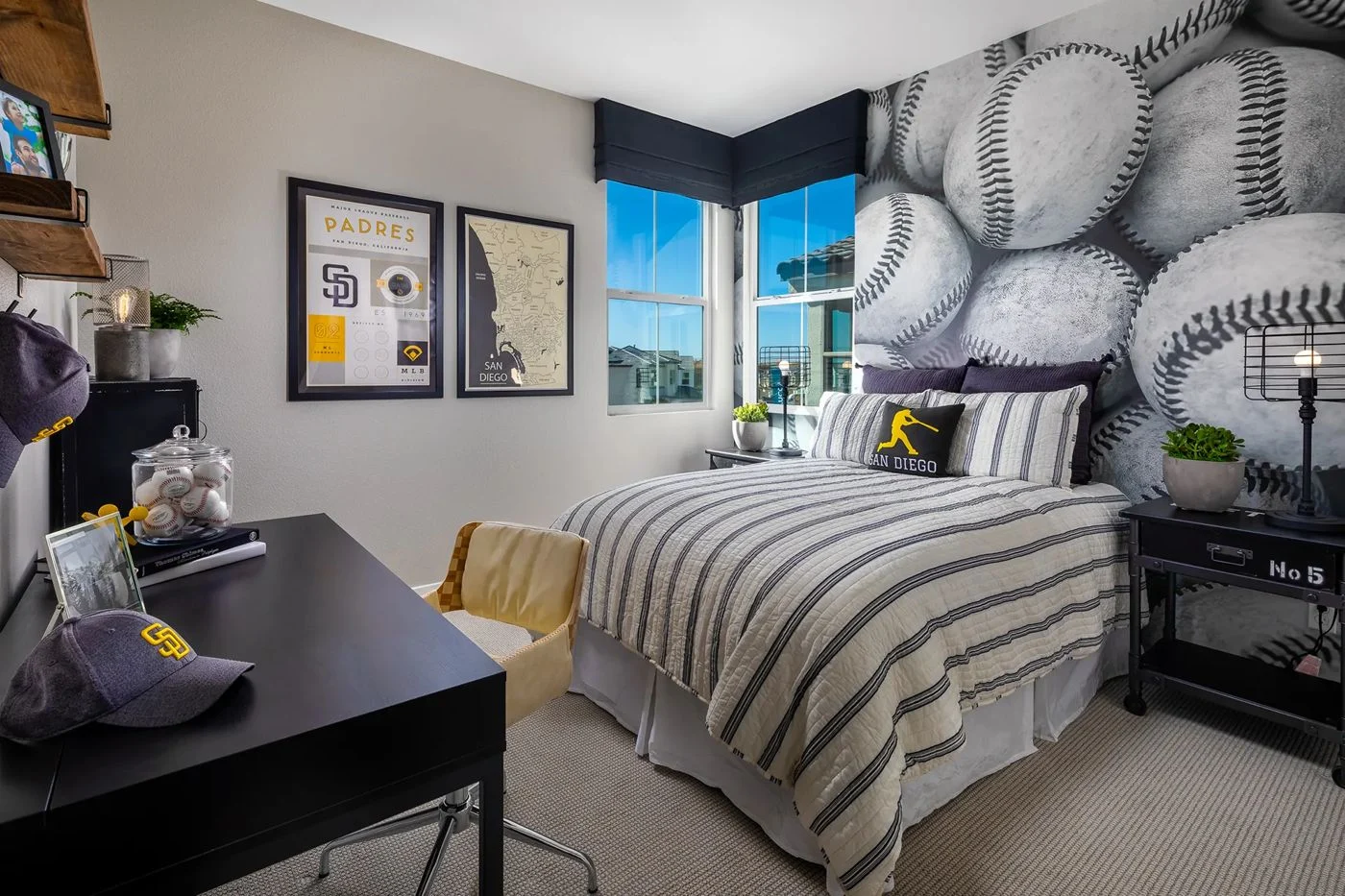 Lucca at Cota Vera Plan 3 model home baseball-themed bedroom