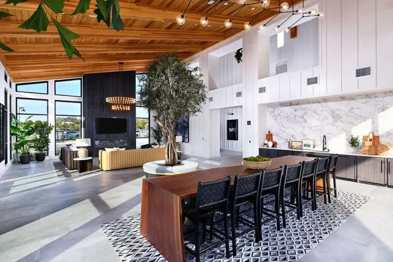 Clubhouse kitchen and bar