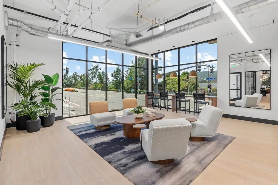 Alante study and work lounge with laptop tables and window counter seating