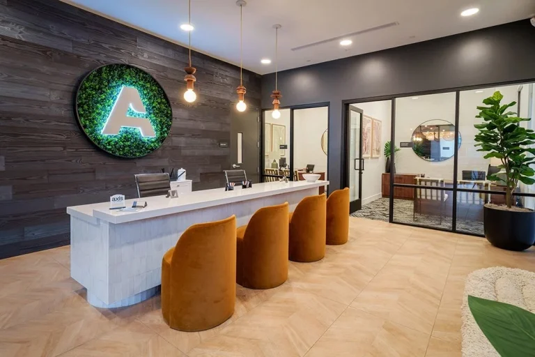 Axis at Davis leasing lobby in Davis, California